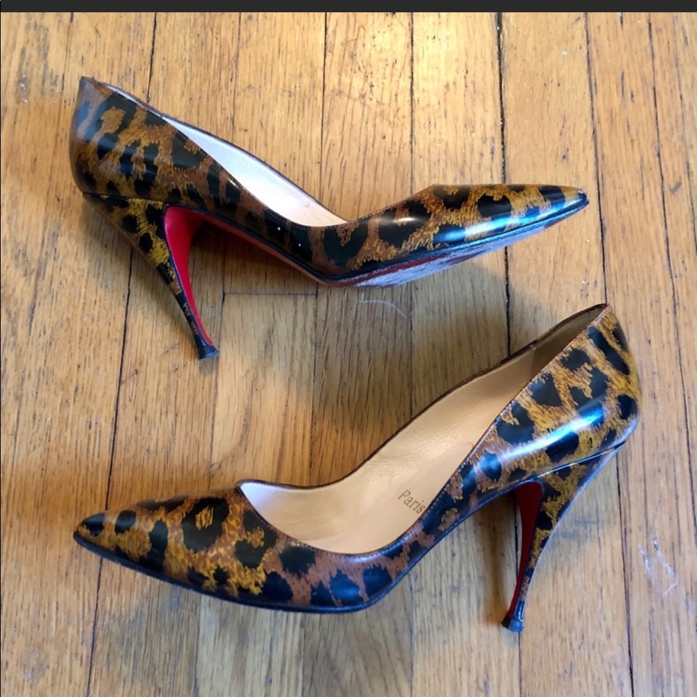 Christian Louboutin Patent Leather Leopard Heels